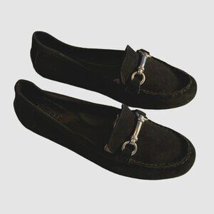 Born Women Black Suede Loafer Shoes Size 6.5 Sku 1304